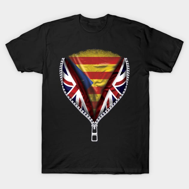 Catalan Flag  Catalonia Flag zipped British Flag - Gift for Catalan From Catalonia T-Shirt by Country Flags